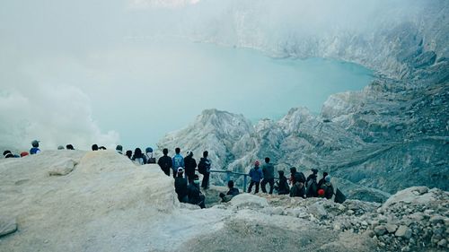 Tourists on mountain