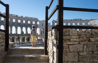 The roman amphitheater of pula in croatia in summer