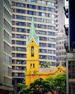 View of residential buildings in city