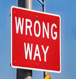 Low angle view of road sign