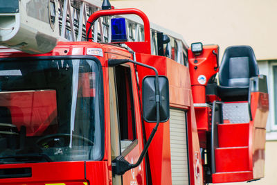 Close-up of train in a row