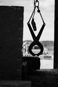 Close-up of chain on swing at playground