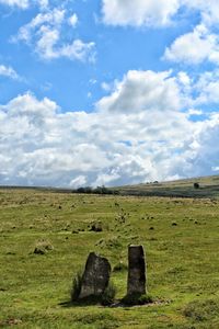 Scenic view of land against sky