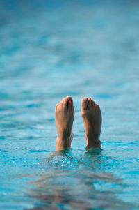 Woman swimming in pool