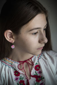 Close-up portrait of a beautiful young woman