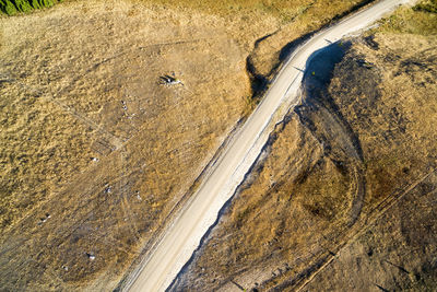 High angle view of road on landscape