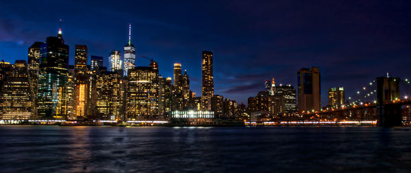 Illuminated city at night