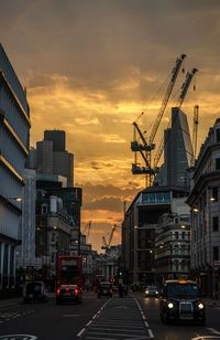 View of city at sunset