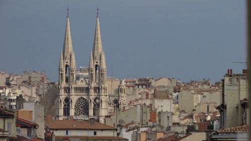 Panoramic view of city against clear sky