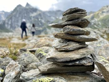 Stack of stones on rock
