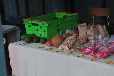 Close-up of food on table