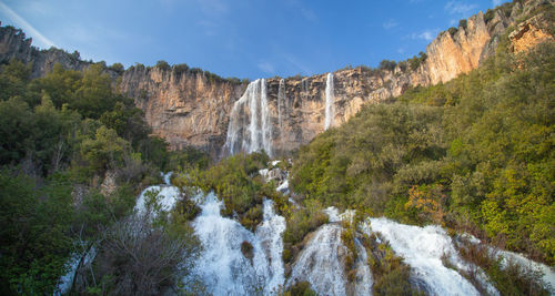 Scenic view of waterfall