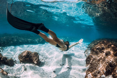 Man swimming in sea