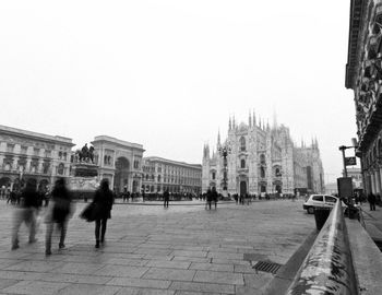 Buildings against clear sky