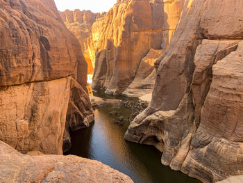 Panoramic view of river amidst rock formation