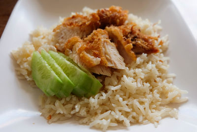 Close-up of meal served in plate