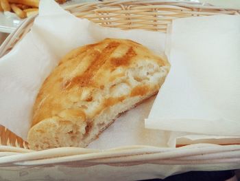 Close-up of bread in basket