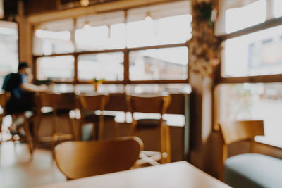 Empty seats in restaurant