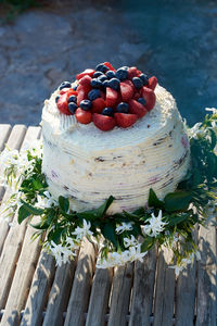 Close-up of dessert on table