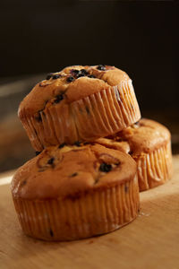 Close-up of muffins on table