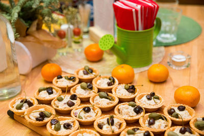 Close-up of food on table