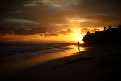 Scenic view of sea at sunset