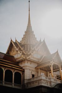 Low angle view of temple building against sky