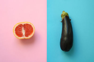 High angle view of fruit on table