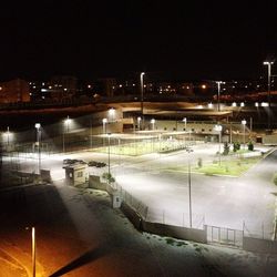 Illuminated city at night