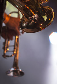 Low angle view of saxophone