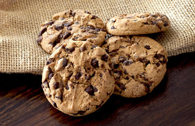 Close-up of cookies on table