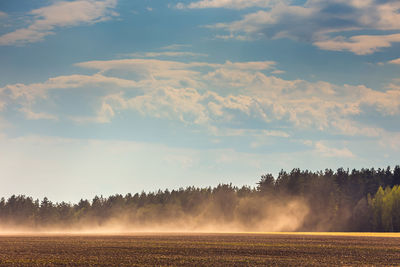 Scenic view of field against sky