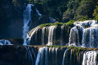 Scenic view of waterfall