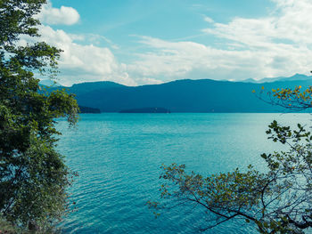 View of sea against cloudy sky