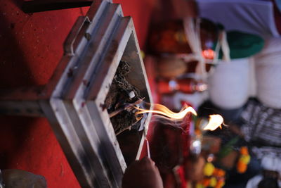 Close-up of hand holding drink