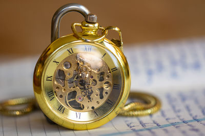 Close-up of pocket watch