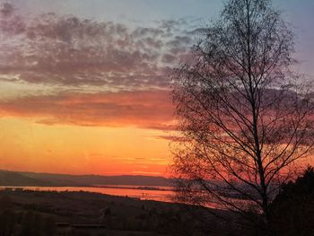 Scenic view of dramatic sky during sunset