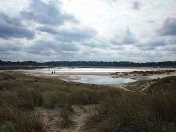 Scenic view of beach against sky