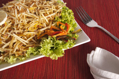 Close-up of salad in plate