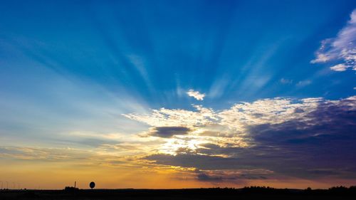 Low angle view of sky at sunset