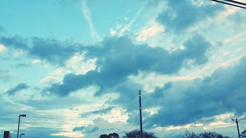 Low angle view of cloudy sky during sunset