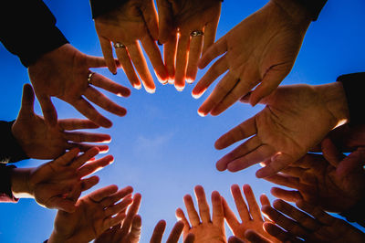 Group of people against sky