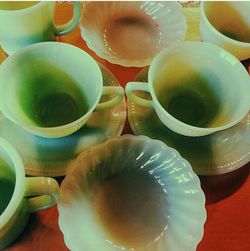 Close-up of coffee cup on table