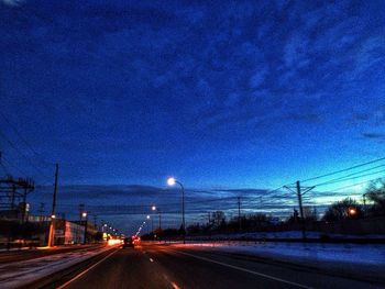 Empty road at night