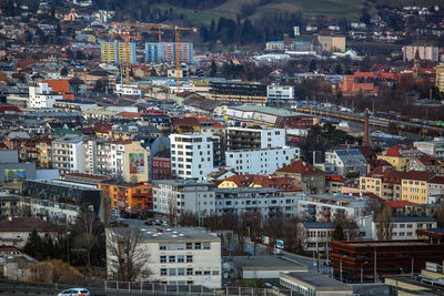 High angle view of cityscape