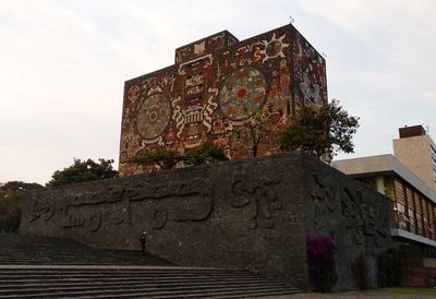 Low angle view of old building against sky