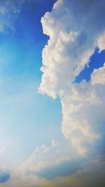 Low angle view of clouds in blue sky