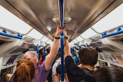 Group of people in train
