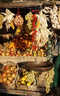 Close-up of fruits for sale at market stall