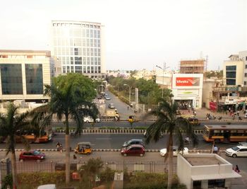 Traffic on road in city